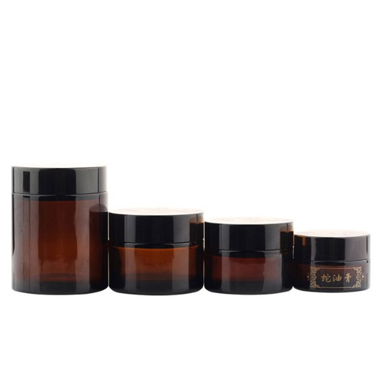 High Quality Clear 30g 50g Glass Cream Jar with Colored ABS Plastic Lid