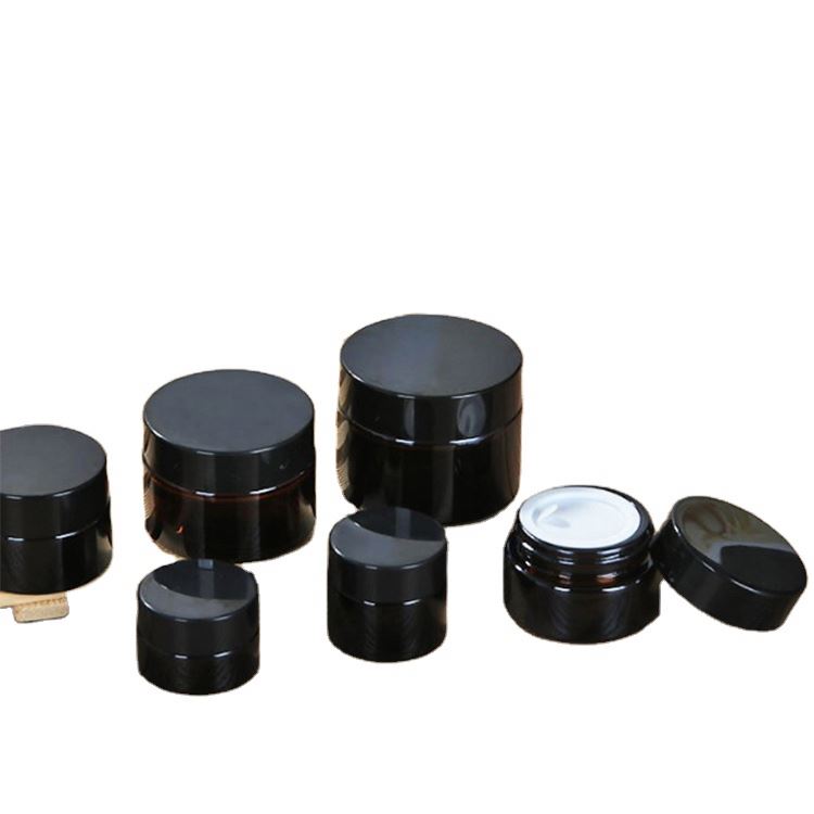 High Quality Clear 30g 50g Glass Cream Jar with Colored ABS Plastic Lid