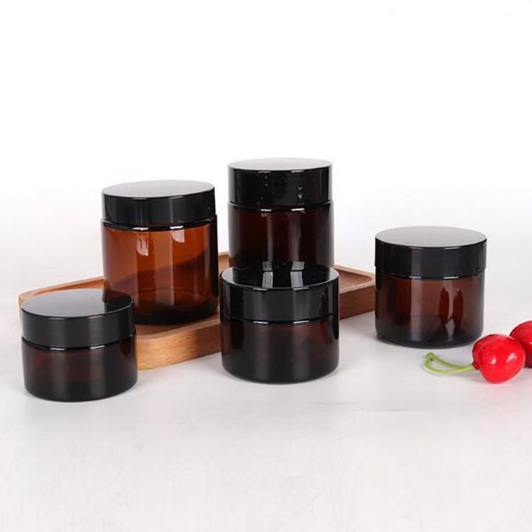 High Quality Clear 30g 50g Glass Cream Jar with Colored ABS Plastic Lid