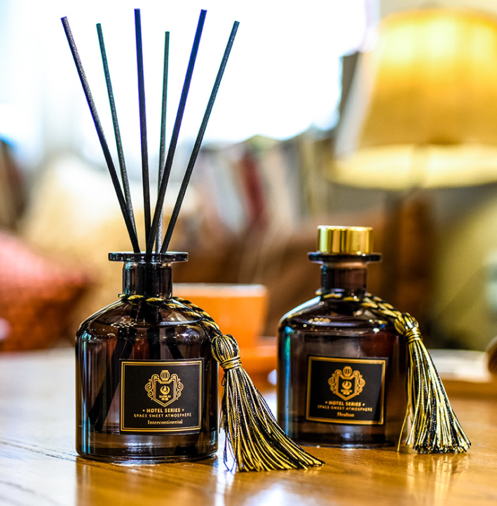 High Quality Clear Black Empty 50ml 100ml Round Reed Diffuser Glass Bottle