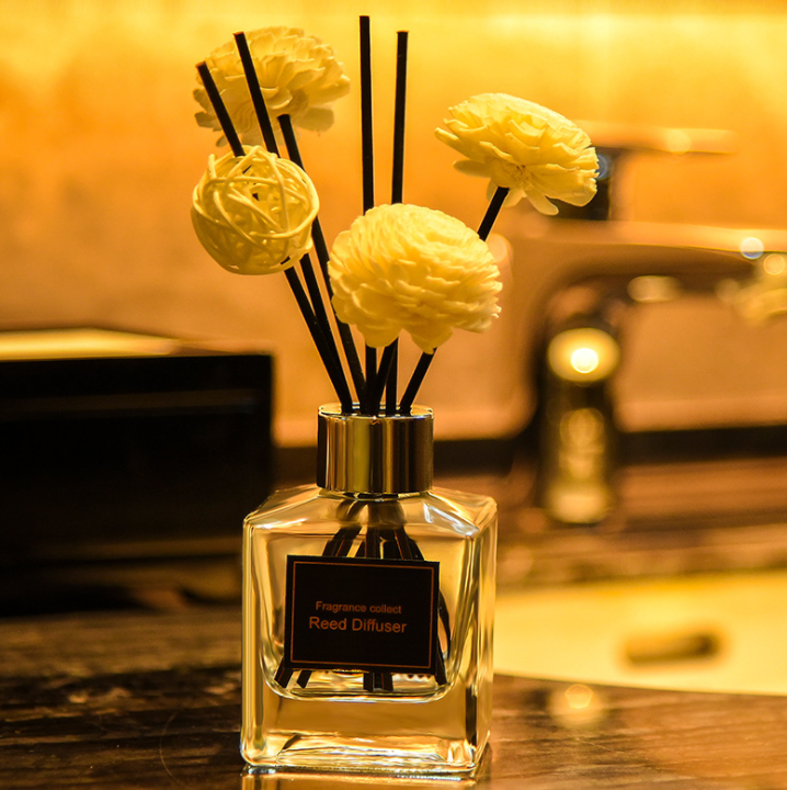 High Quality Clear Black Empty 50ml 100ml Round Reed Diffuser Glass Bottle