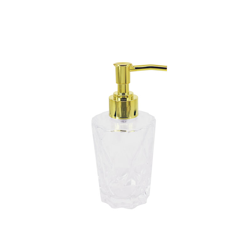 High Quality Clear Shampoo Lotion Cosmetic Glass Pump Bottle With Gold Silver Cap