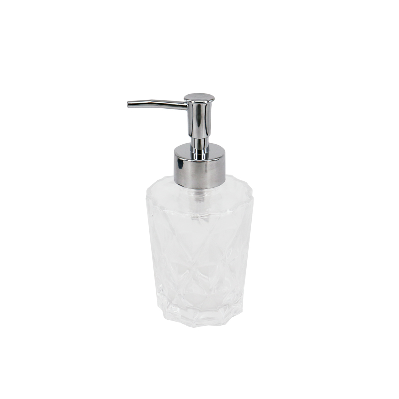 High Quality Clear Shampoo Lotion Cosmetic Glass Pump Bottle With Gold Silver Cap