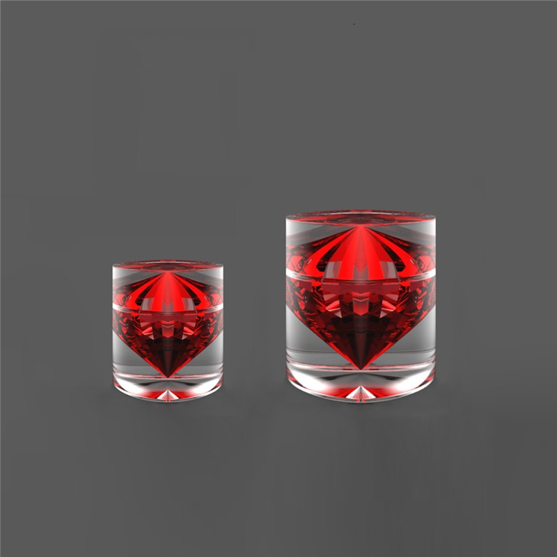 High Quality Cosmetic Containers Diamond Acrylic Jar Plastic Cream Jars for Skin Care 15g 50g