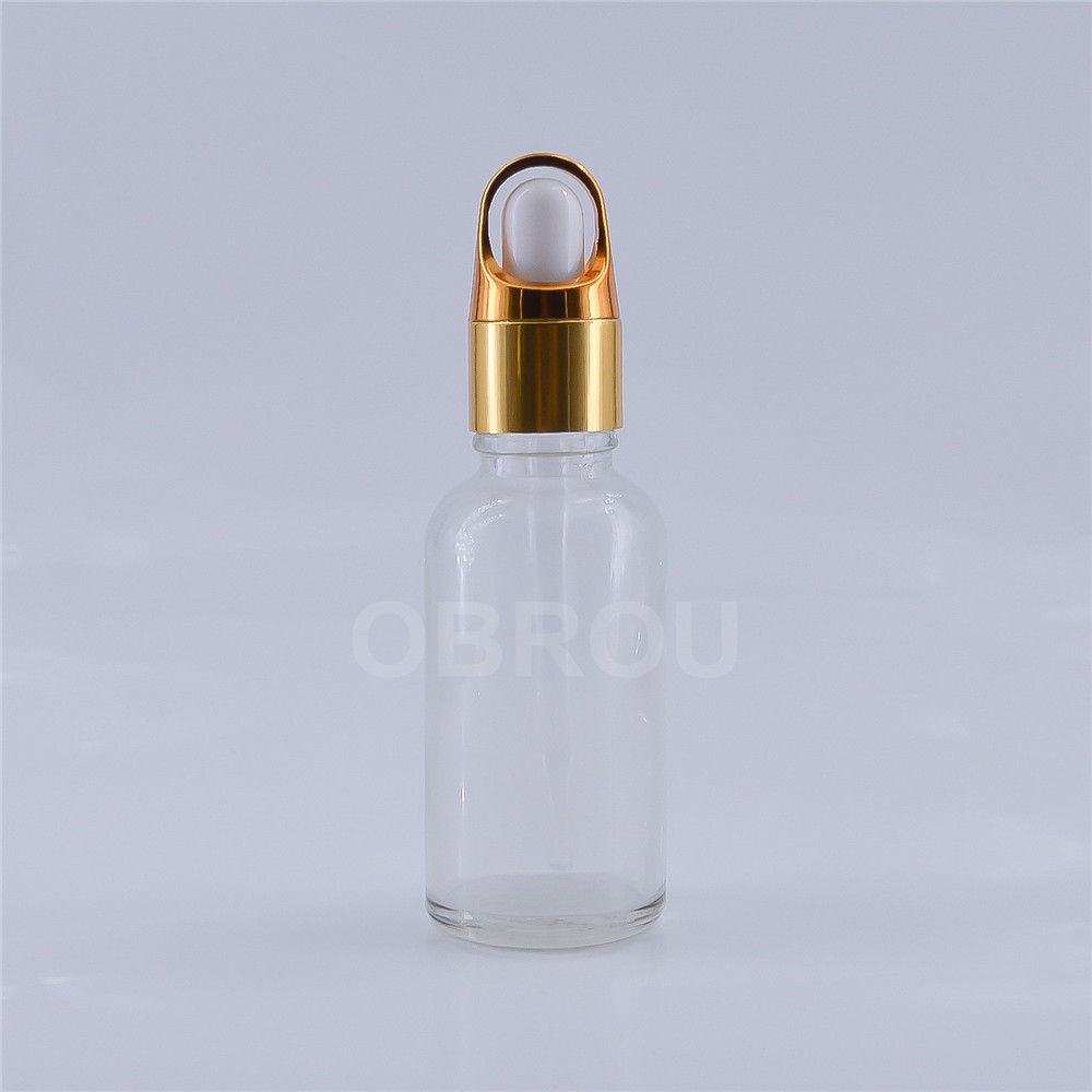 High Quality Cosmetic Glass Bottle E liquid oil dropper bottle with flower basket dropper cap