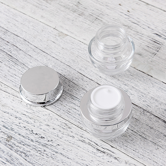 High Quality Cosmetic Packaging 15g 30g glass Cream Jar With Bamboo Lid