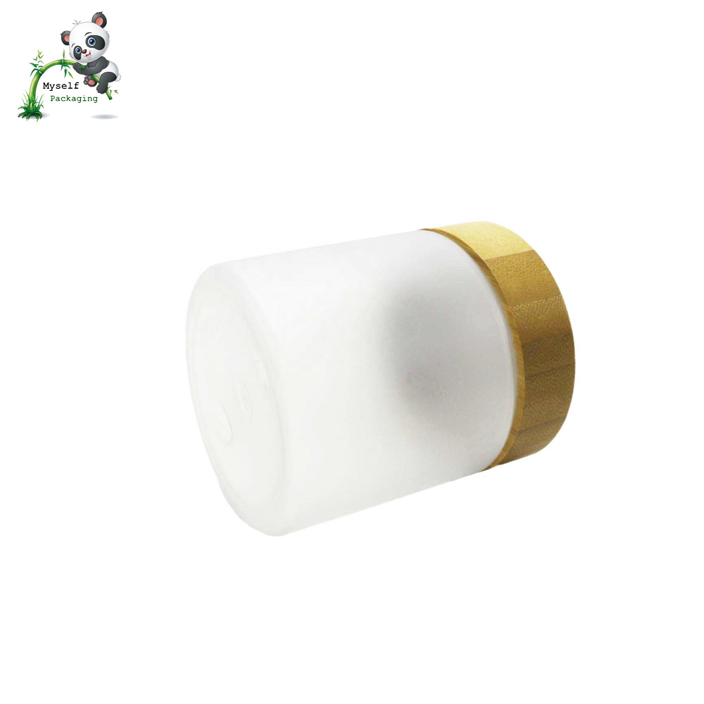High Quality Cosmetics Packaging Empty frosted 250 ml plastic bamboo jar BP-021T
