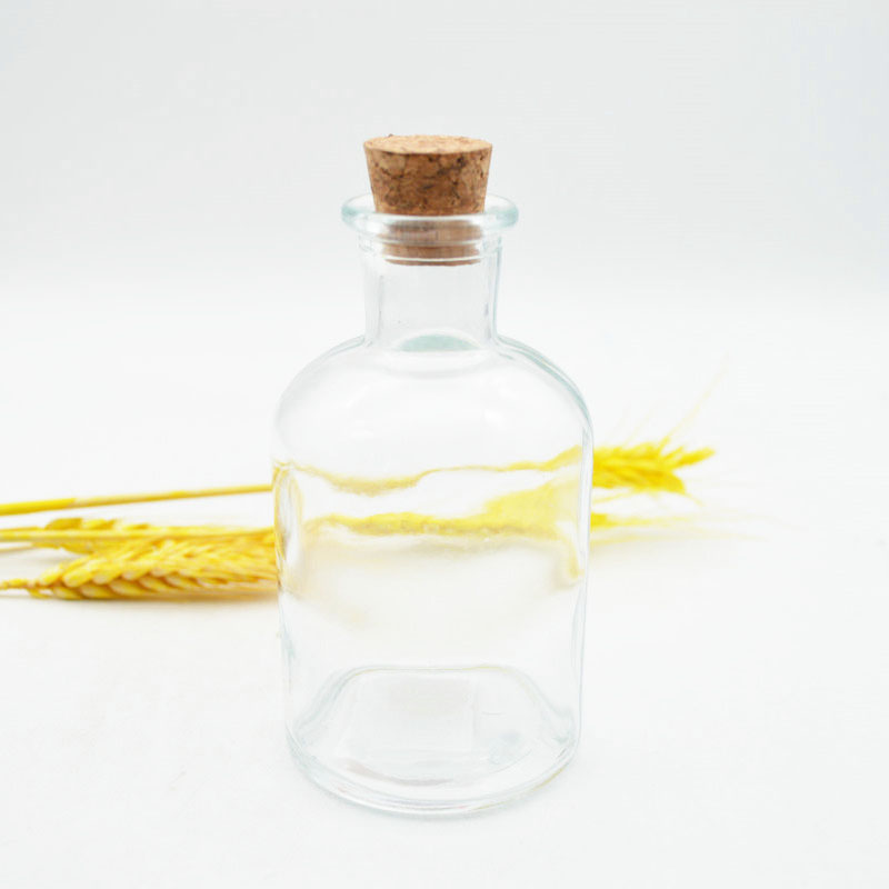 High Quality Custom  Lab Chemical 125ml  Clear Glass Reagent Bottle With Glass Stopper