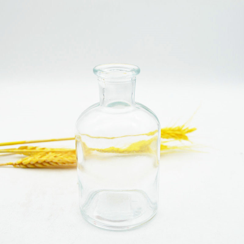 High Quality Custom Lab Chemical 125ml Clear Glass Reagent Bottle With Glass Stopper