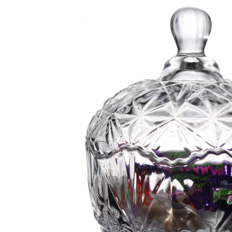 High Quality Customize Clear Candy Storage Empty Canning Food Round Glass Jar Wholesale with Lids