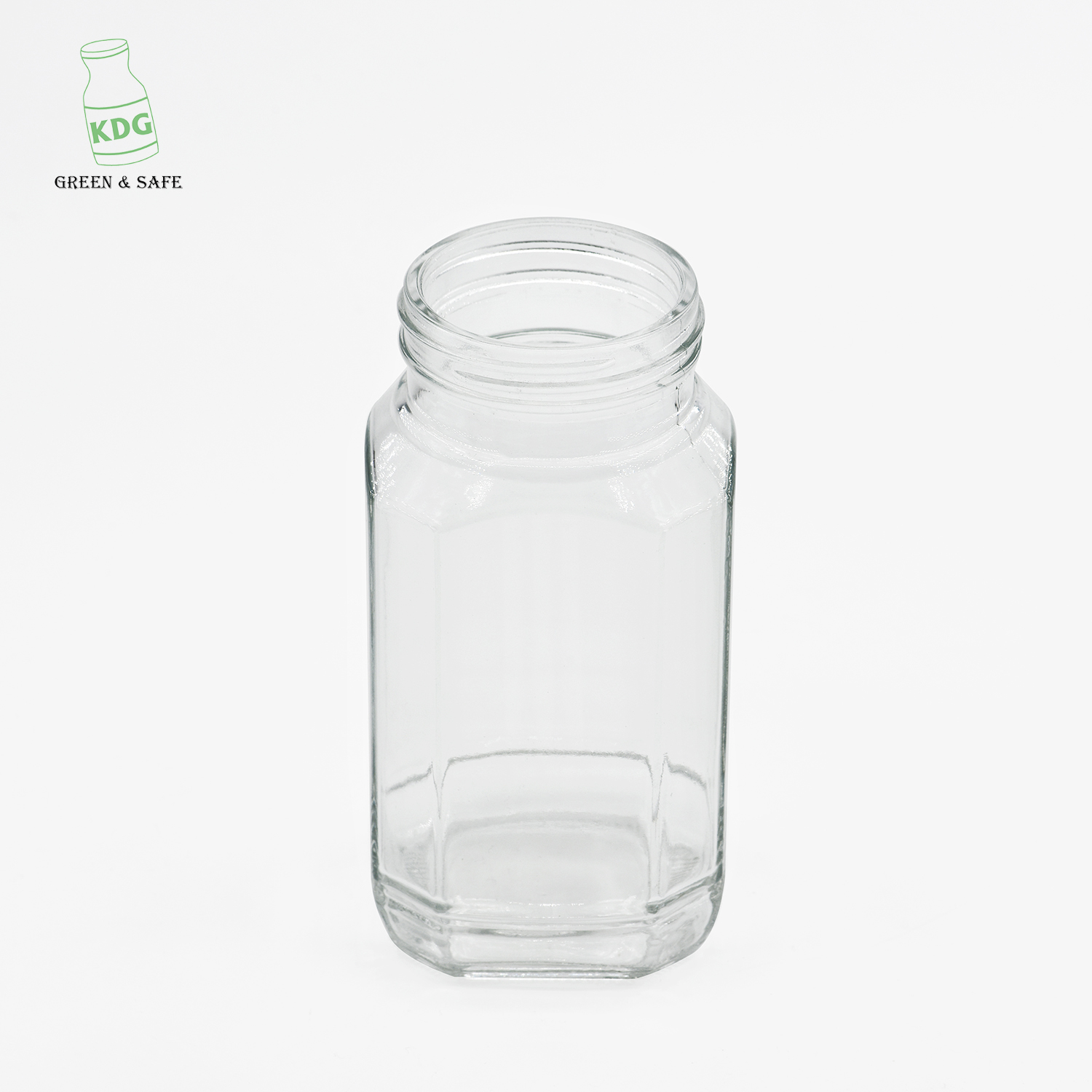 High Quality Customize Food Storage Square Octagonal Empty Honey Glass Jars Wholesale with Plastic Lids