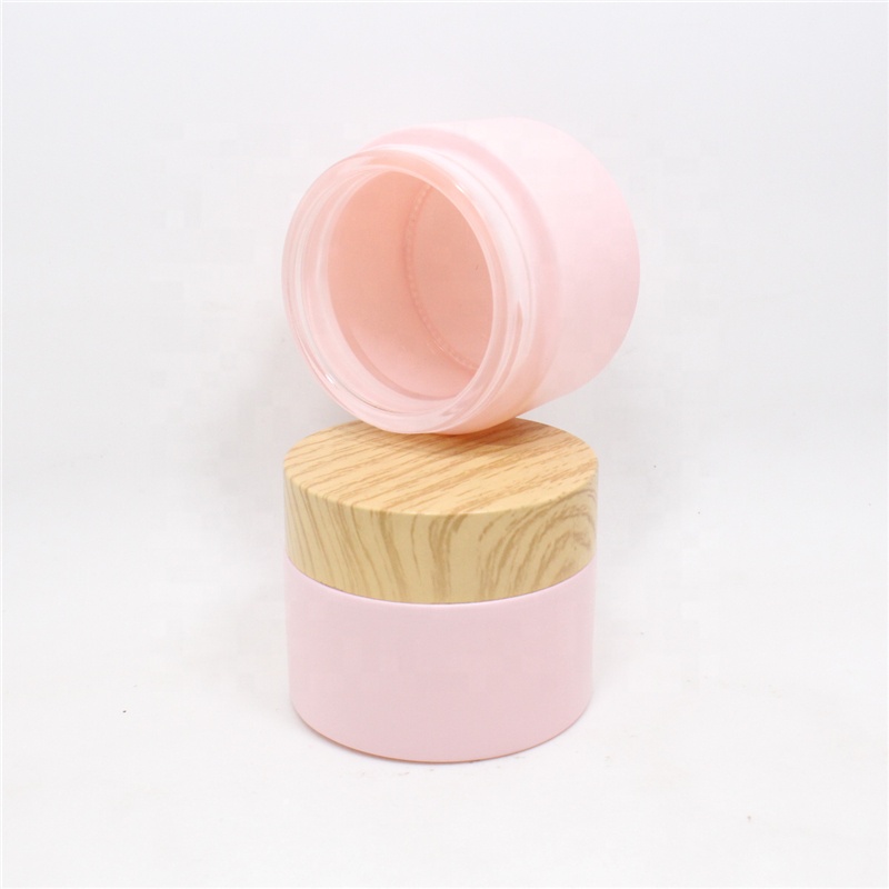 High Quality Customized Skin Care Cream Containers 30g 50g Glass Cosmetic Jar with Bamboo Lid