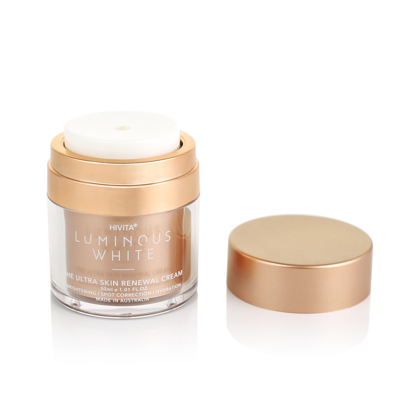 High Quality Double Shell Golden Cosmetic 50g Acrylic  Airless Cream  Jar