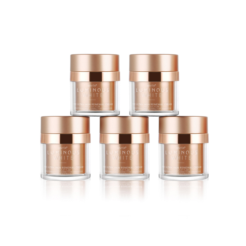 High Quality Double Shell Golden Cosmetic 50g Acrylic Airless Cream Jar