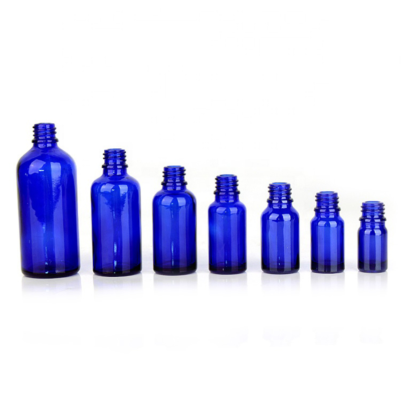 High Quality Dropper Bottle Packaging 15ml 30ml 50ml 100ml Blue Color Essential Oil Glass Bottle