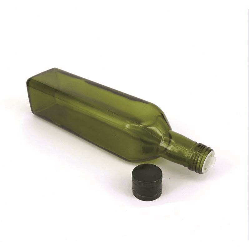 High Quality Durable 250Ml 500Ml 750Ml Jasper Green Square Glass Stocked Olive Oil Bottle