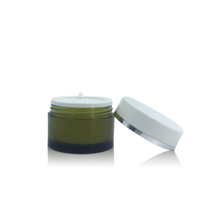 High Quality Eco-Friendly Empty Cream Colorful Container 30g Green Cosmetic PET Jars Plastic
