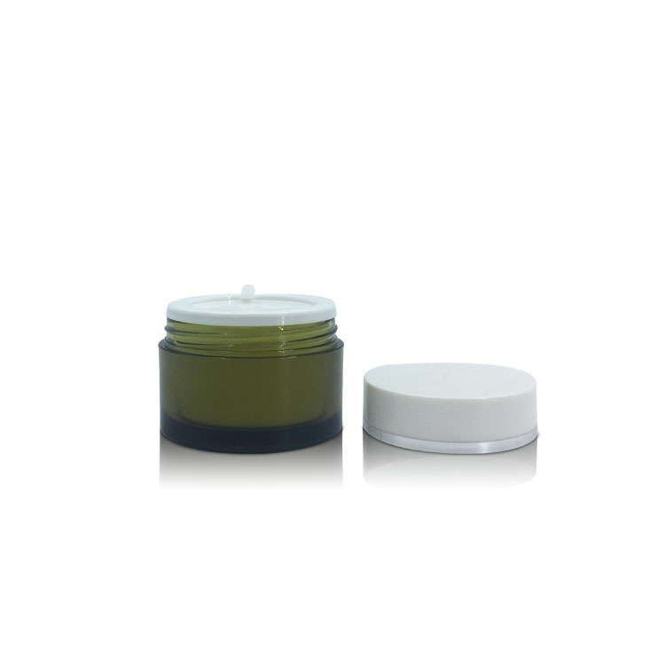 High Quality Eco-Friendly Empty Cream Colorful Container 30g Green Cosmetic PET Jars Plastic