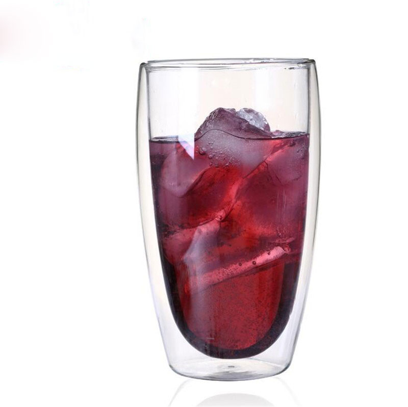 High Quality Egg Shape hand blooming Double Wall glass cup Coffee Juice Milk Beer Flower Tea