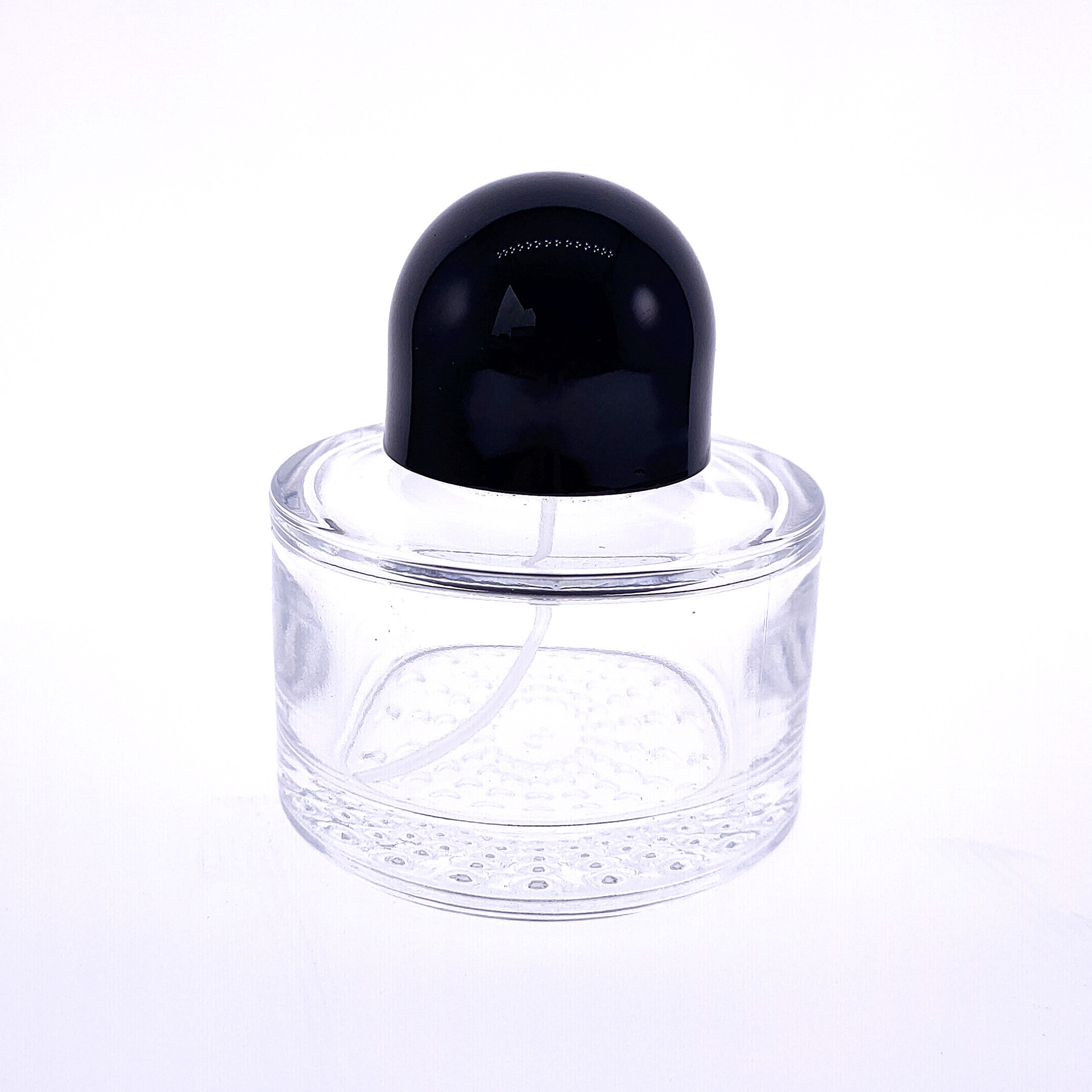 High Quality Empty Clear 50ml Round Thick Parfum Glass Bottle Spray Perfume Crimp Bottles Cosmetic Container