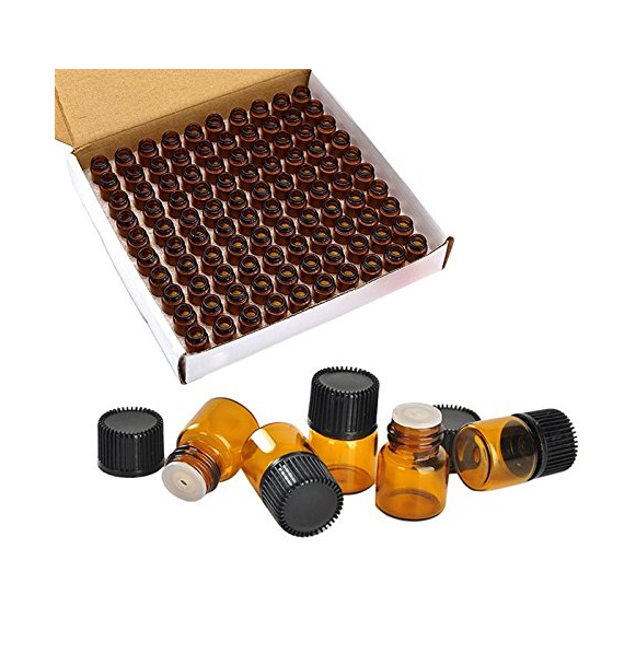 High Quality Essential Oil Bottles,1ml Mini Sample bottle Amber Glass Vials