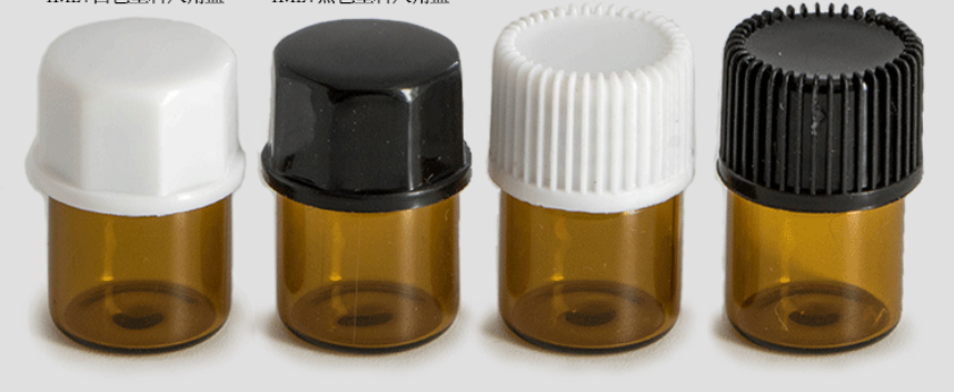 High Quality Essential Oil Bottles,1ml Mini Sample bottle Amber Glass Vials
