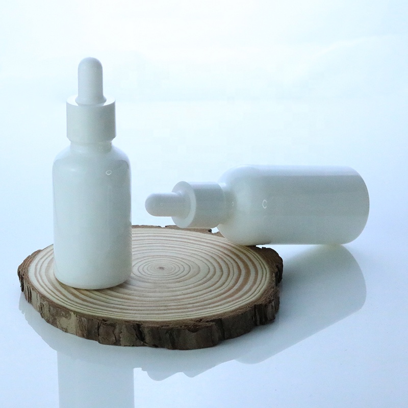 High Quality Essential Oil White Smooth Dropper 5ml 10ml 15ml 20ml 30ml 50ml 100 ml White Printed Glass Bottle (GRW13)