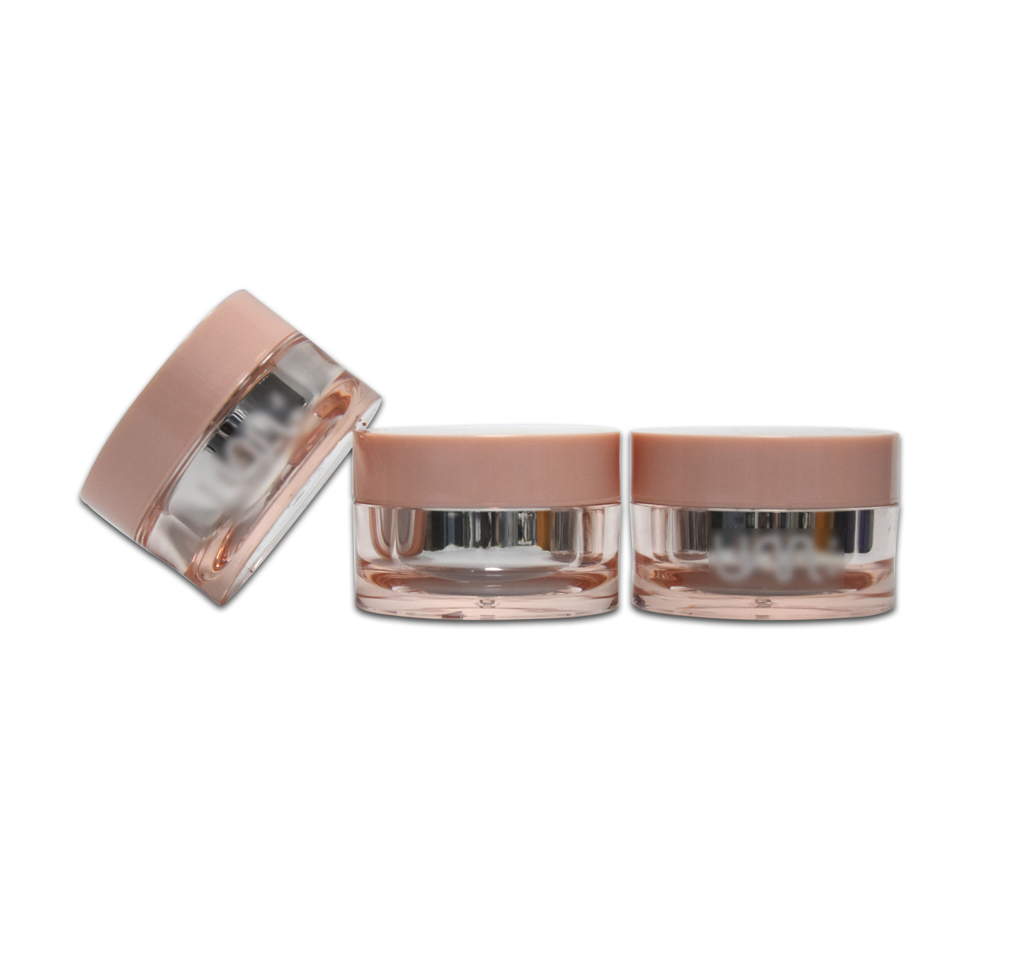 High Quality Face Cream Plastic Double Wall Refillable Jars Powder Jar Pink Empty Cream Acrylic Skin Care Cream Round Accaptable