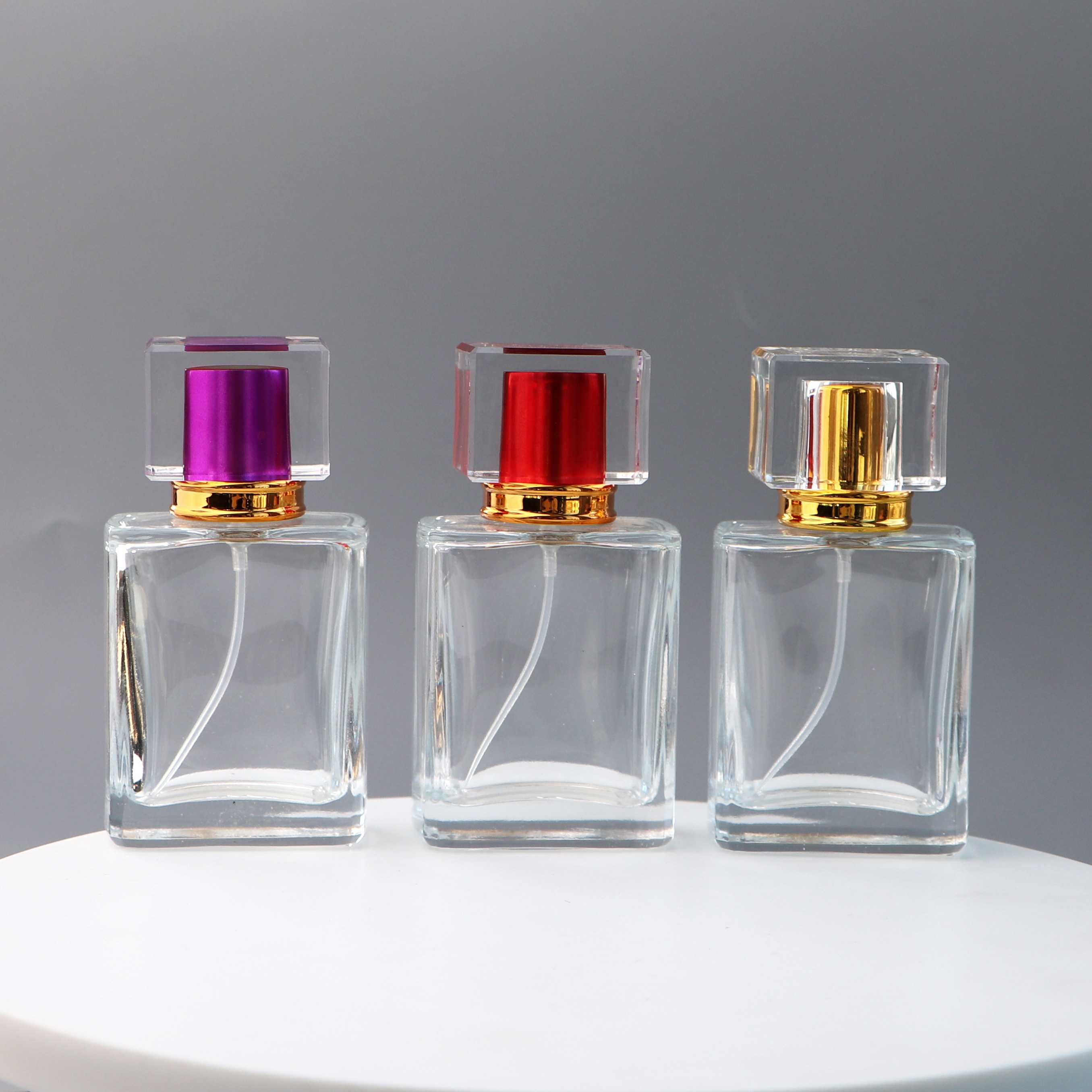 High Quality Factory 50ml Square empty Reusable luxury perfume glass bottle