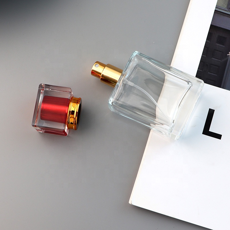 High Quality Factory 50ml Square empty Reusable luxury perfume glass bottle