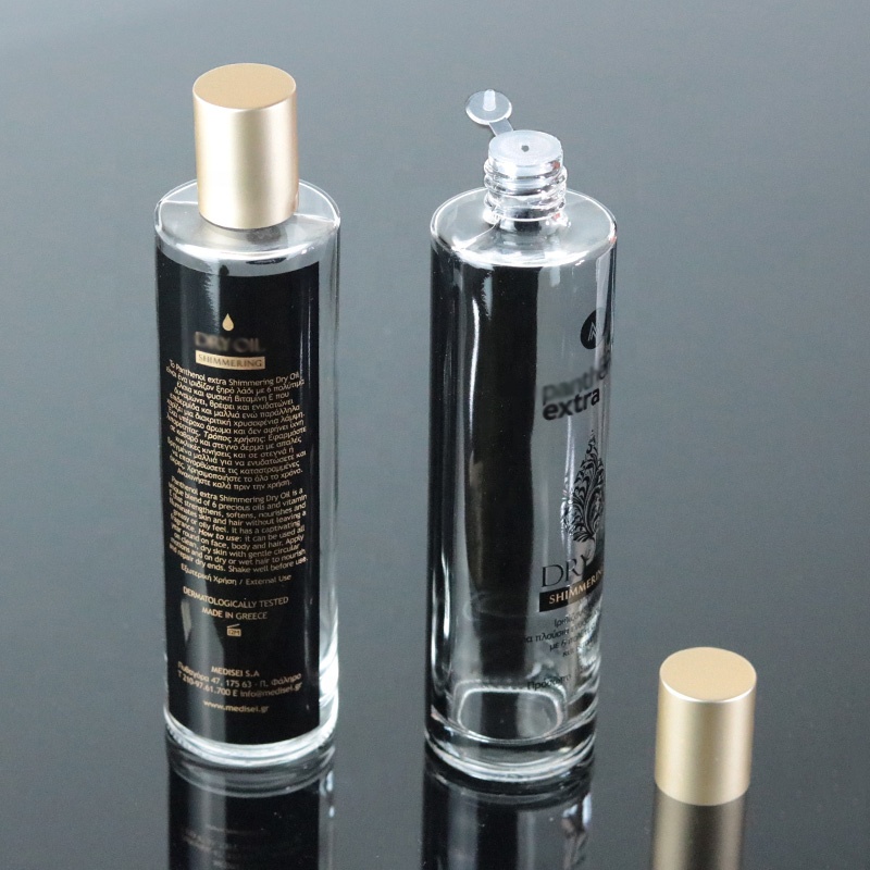 High Quality Factory Price 100ml Flat Shoulder Glass Cosmetic Toner Bottle With Screw Cap (EPG27)