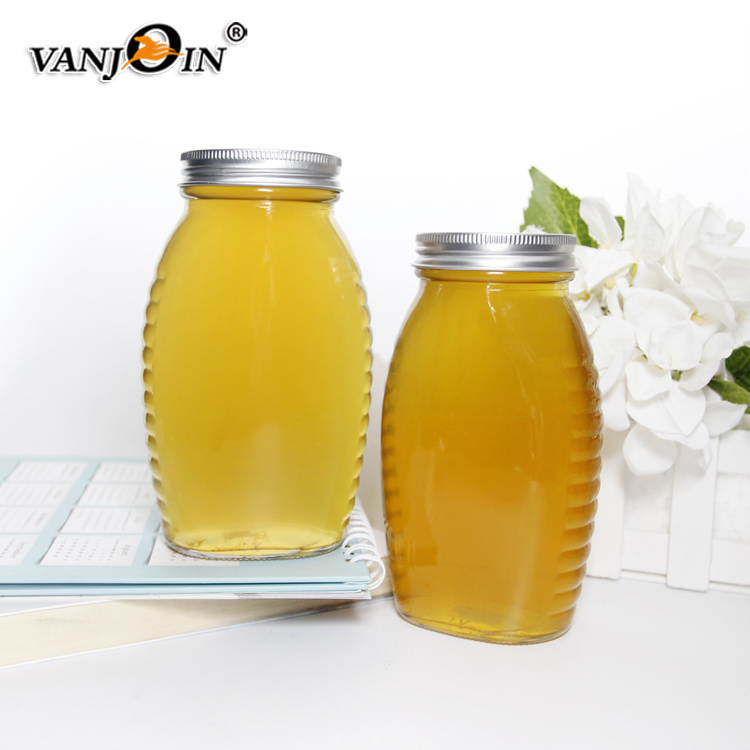 High Quality Food Grade glass honey jars wholesale with lids from china manufacturer