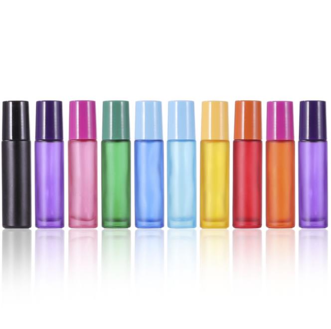 High Quality Frosted 10ml Roll On Glass Bottle 10ml Roller Bottle With Metal Ball