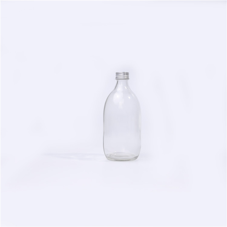 High Quality Glass 300ml 500ml Octagonal Orange Juice Drinking Bottles With Metal Lid