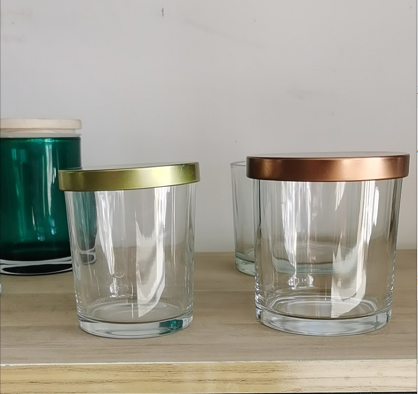 High Quality Glass Candle Holder Candle Jar With Sealed Silver Metal Lid