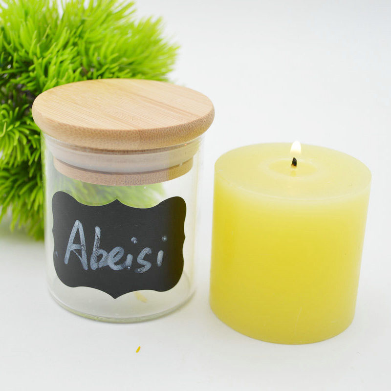 High Quality Glass Candle Holder Candle Jar with Bamboo Lid 100ml 150ml Borosilicate Glass Jar