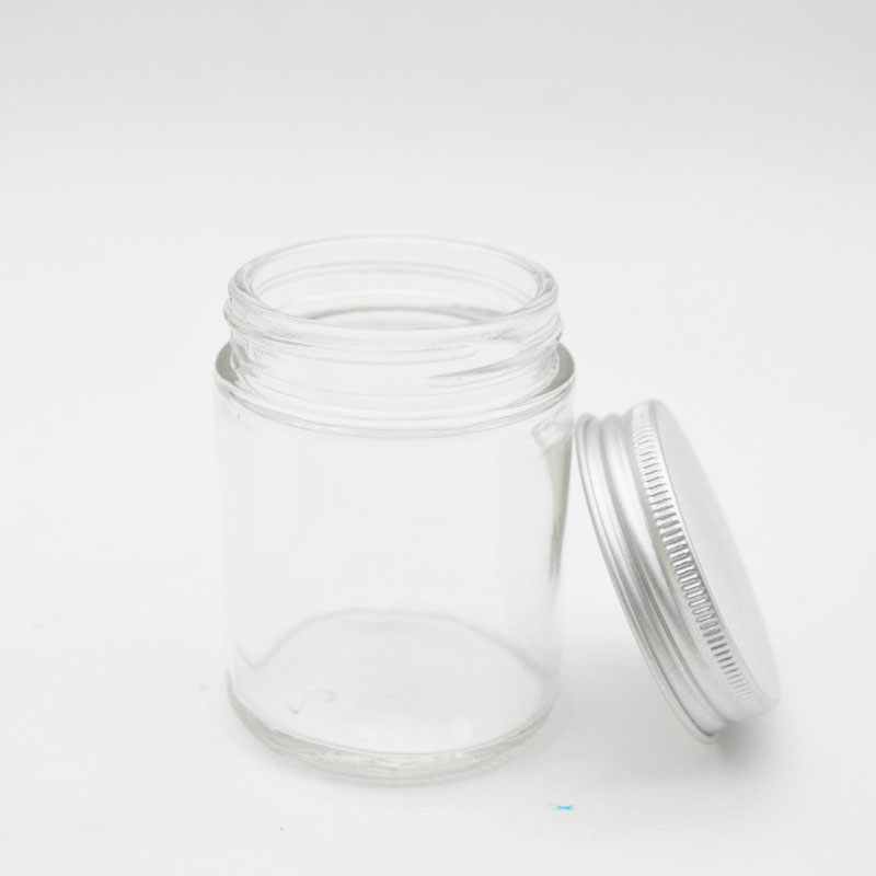 High Quality Glass Candle Holder Candle Jar with Sealed Silver Metal