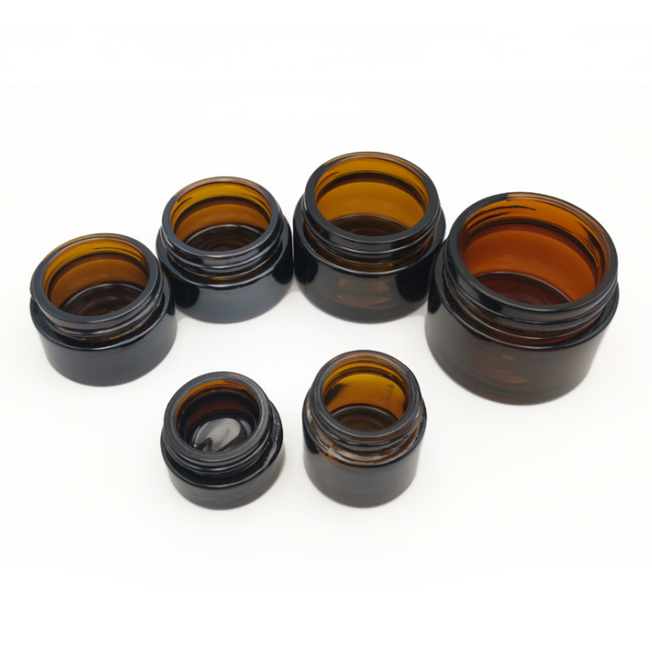 High Quality Glass Jar 20g Cream Jar Clear Frosted amber Glass Cream Jar