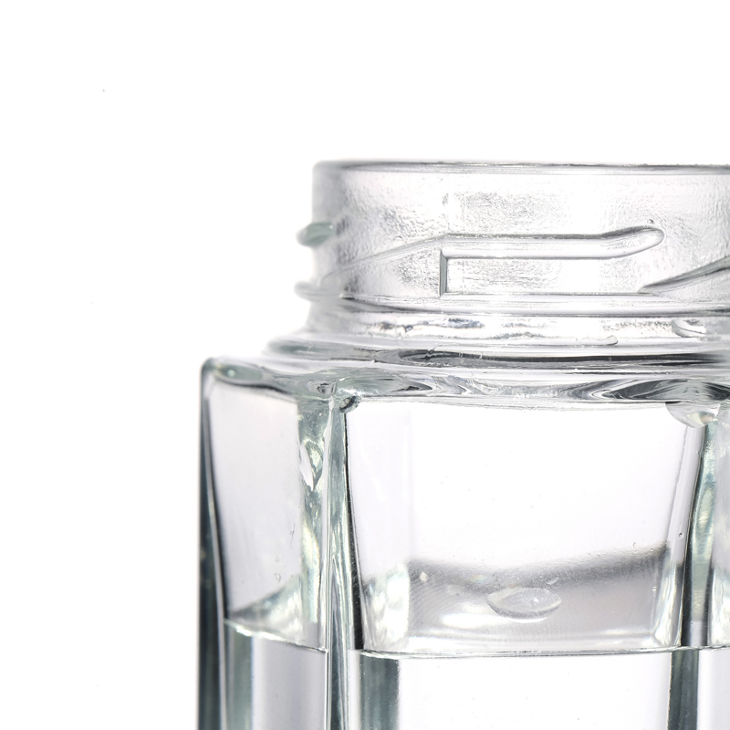 High Quality Glass Jar Supplier Flint Crystal Customize Empty Hexagonal Glass Jar