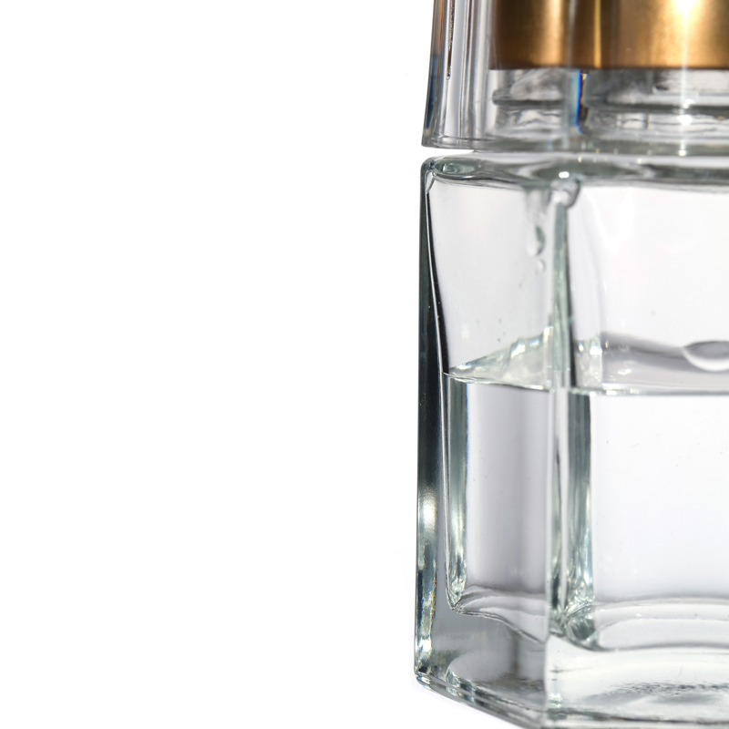 High Quality Glass Jar Supplier Flint Crystal Customize Empty Hexagonal Glass Jar