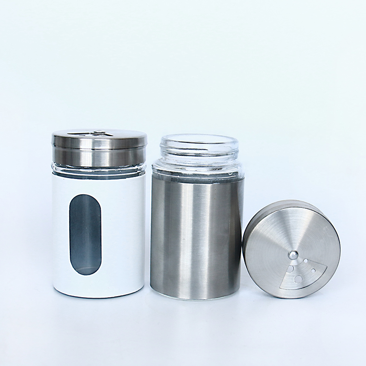 High Quality Glass Shaker Jar with Metal Sleeve