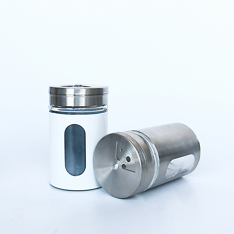 High Quality Glass Shaker Jar with Metal Sleeve
