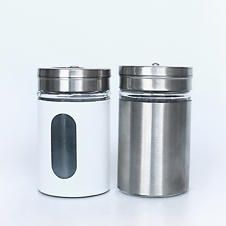 High Quality Glass Shaker Jar with Metal Sleeve