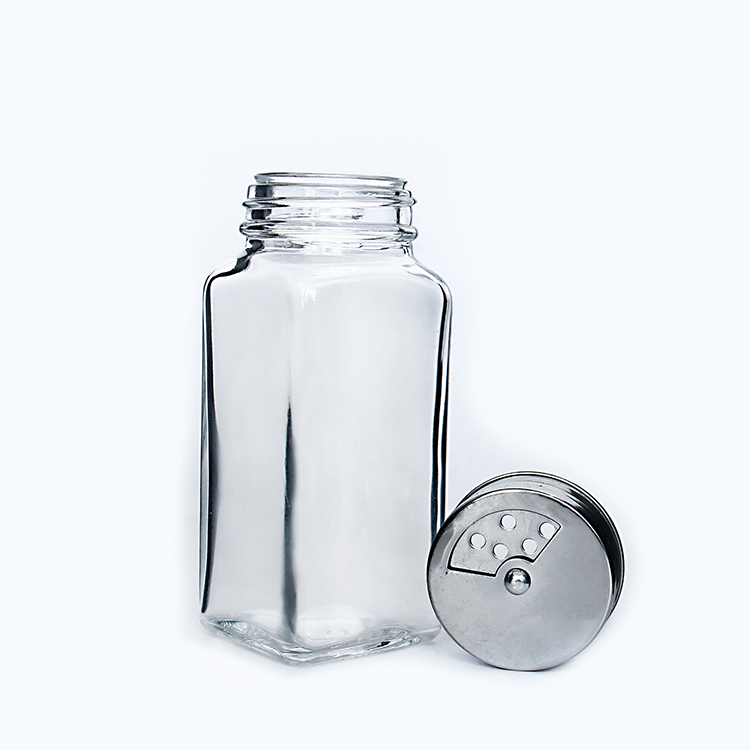 High Quality Glass Shaker Jar with Metal Sleeve