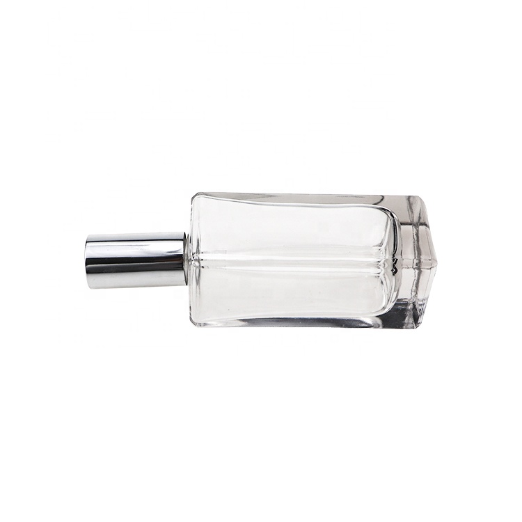 High Quality Glass Square Crimp Neck 50 ml Perfume Glass Bottle