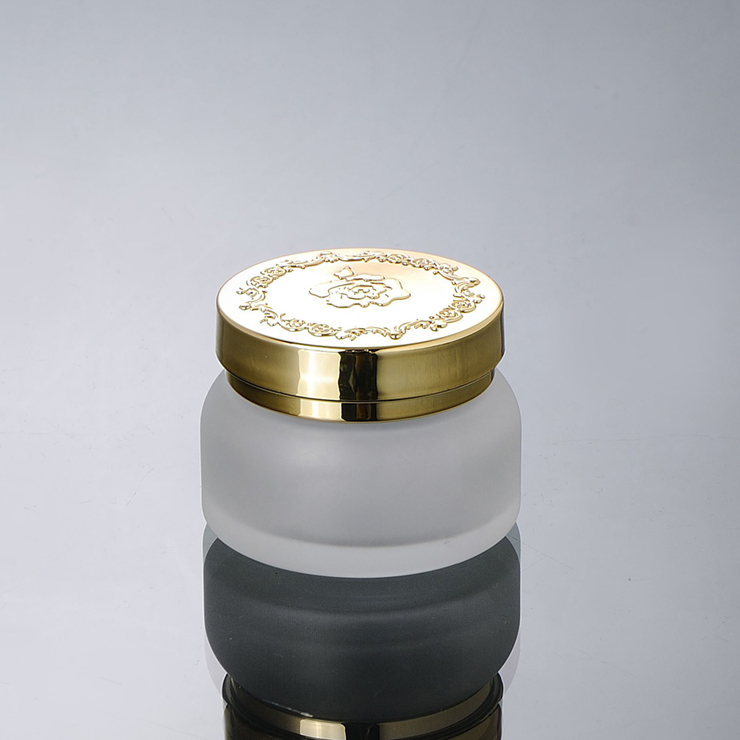 High Quality Golden Cap 30G 50G Frosted Glass Jar Cosmetic 30Ml 120Ml Cosmetic glass bottles