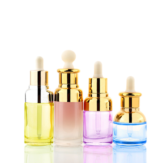 High Quality Gradient Colored 20ml 30ml 50ml Essential Oil Glass Dropper Bottle