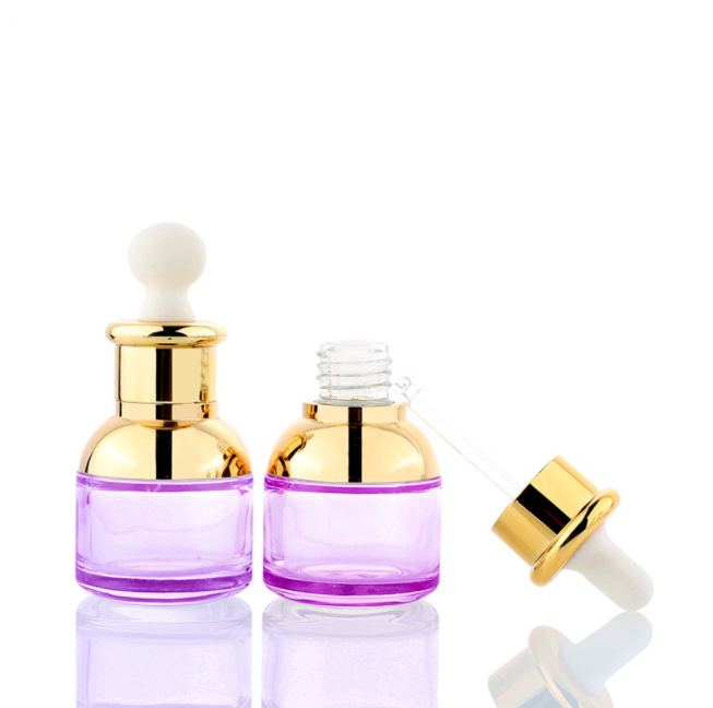 High Quality Gradient Colored 20ml 30ml 50ml Essential Oil Glass Dropper Bottle