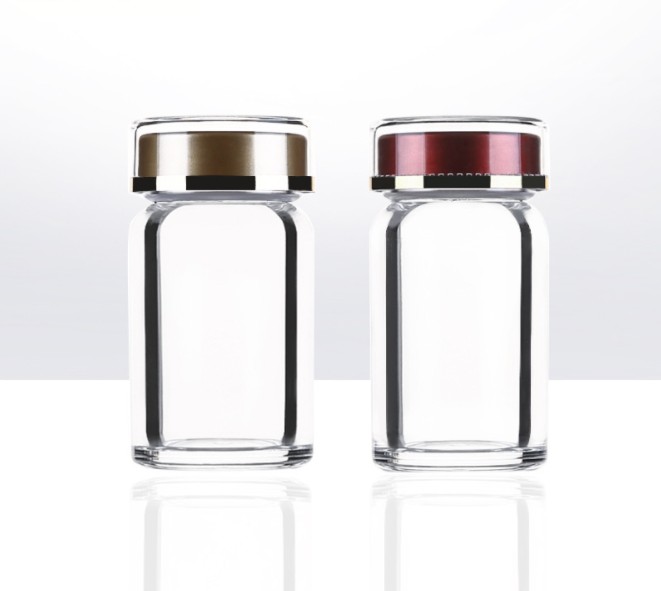High Quality Health Care Bottle Double Layer Pill Bottle Acrylic Medicine Bottle with ABS Inner