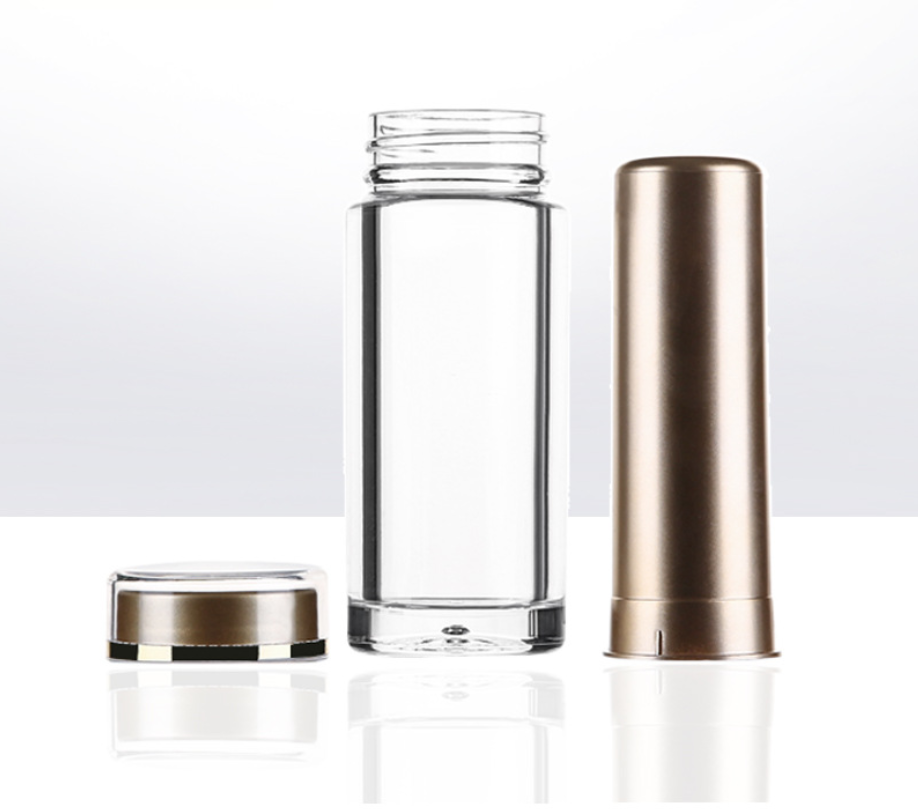 High Quality Health Care Bottle Double Layer Pill Bottle Acrylic Medicine Bottle with ABS Inner